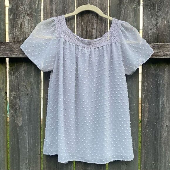 J. crew Gray Swiss Dot Blouse | 2 - Picture 4 of 4